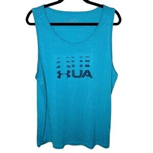 Under Armour HeatGear Tank Top sz XL * Sleeveless UA Logo Singlet Running Gym